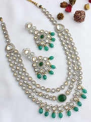 Kolkata Layered Necklace Set  - Green