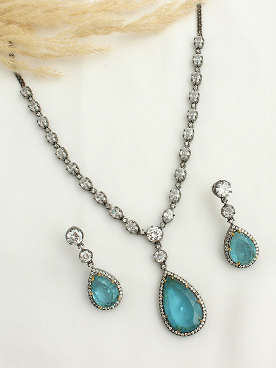 Fariha Necklace Set-Aqua