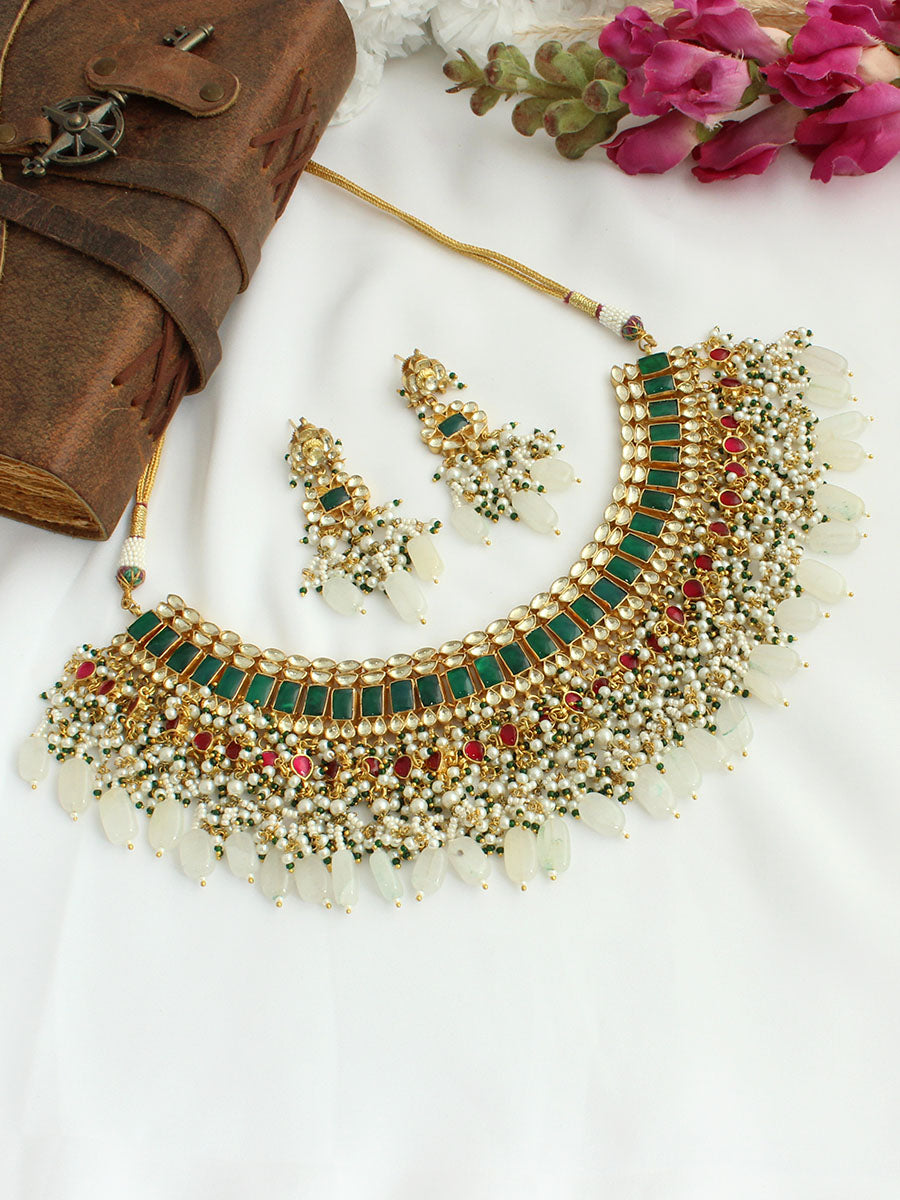 Aashika Necklace Set-Multicolor