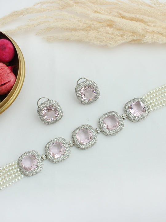 Aizawl Necklace Set-Pink