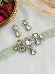 Kriti Choker Necklace Set - Pastel Blue