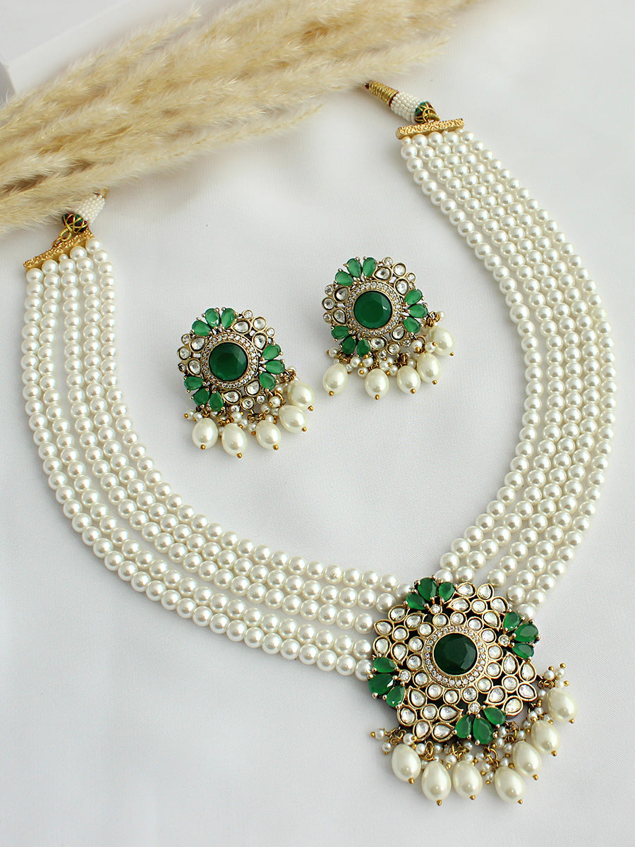 Anandi Necklace Set - Green