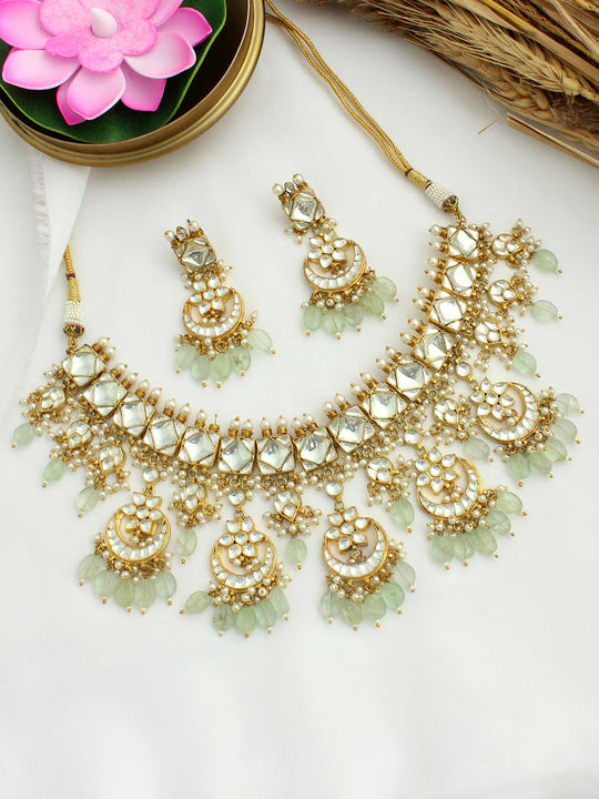 Muznah Necklace Set-Mint Green