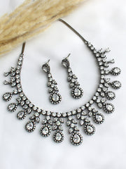 Angela Necklace Set-Antique Silver