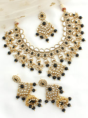 Zeenat Necklace Set-Black