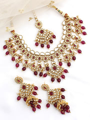 Zeenat Necklace Set-Purple