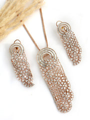 Renee Pendant Earrings Set - Rose Gold