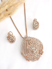 Noshin Pendant Earrings Set - Rose Gold