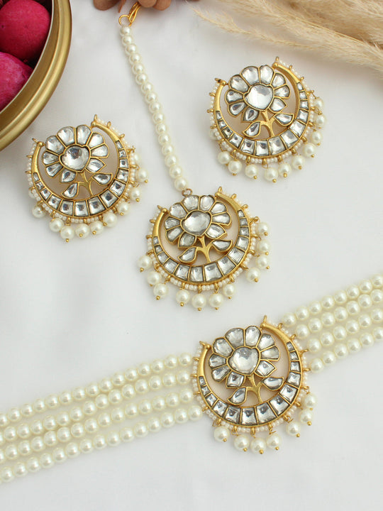 Simar Necklace Set - White