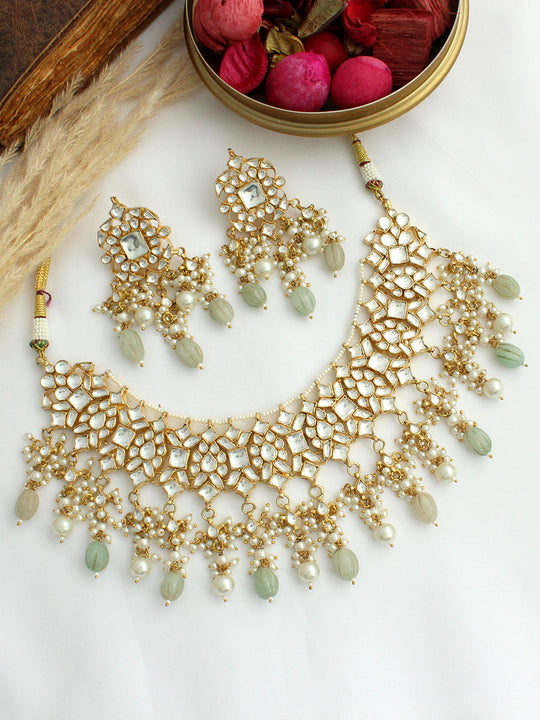 Sheetal Necklace Set - Mint Green