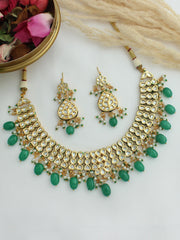 Ashini Bib Necklace Set-Green