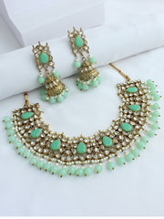 Ishita Necklace Set-Mint Green