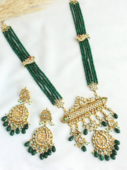 Rohini Long Necklace Set - Green