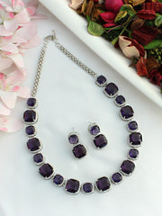 Richa Necklace Set-Purple