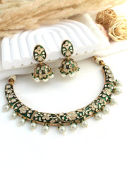 Jaipur Hasli Necklace Set- Green