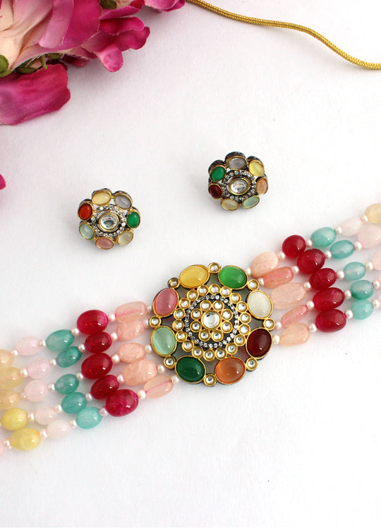 Saanvi Necklace Set-Multicolor