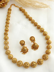 Ambika Mala Necklace Set-Gold