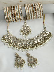 Chetna Mirror Bib Necklace Set