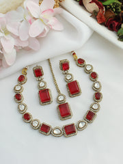 Mayra Necklace Set -Maroon