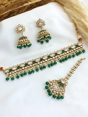 Anaysha Choker Necklace Set-Green