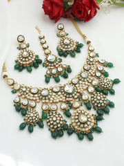 Akashar Choker Necklace Set-Green