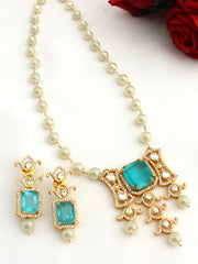 Bhumi Long Necklace Set-turquoise