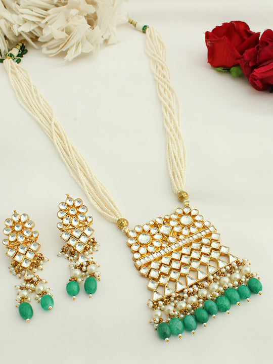 Shritija Long Necklace Set-green