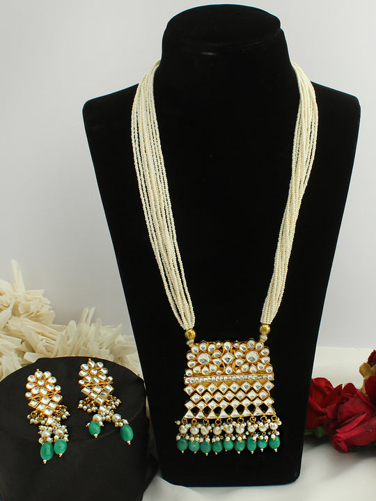 Shritija Long Necklace Set-Green