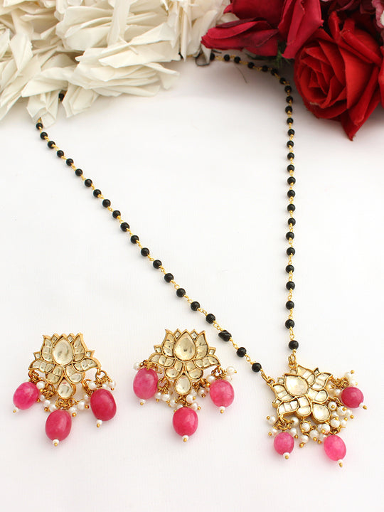 Yashvi Mangalsutra Necklace Set-Black