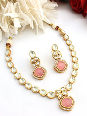 Arnika Bib Necklace Set-Pastel Pink