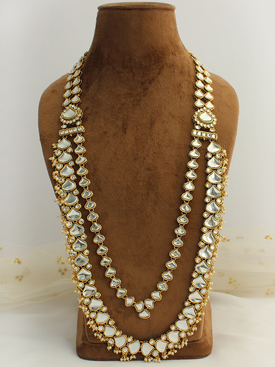 Ruhika 2 Layered Necklace-White