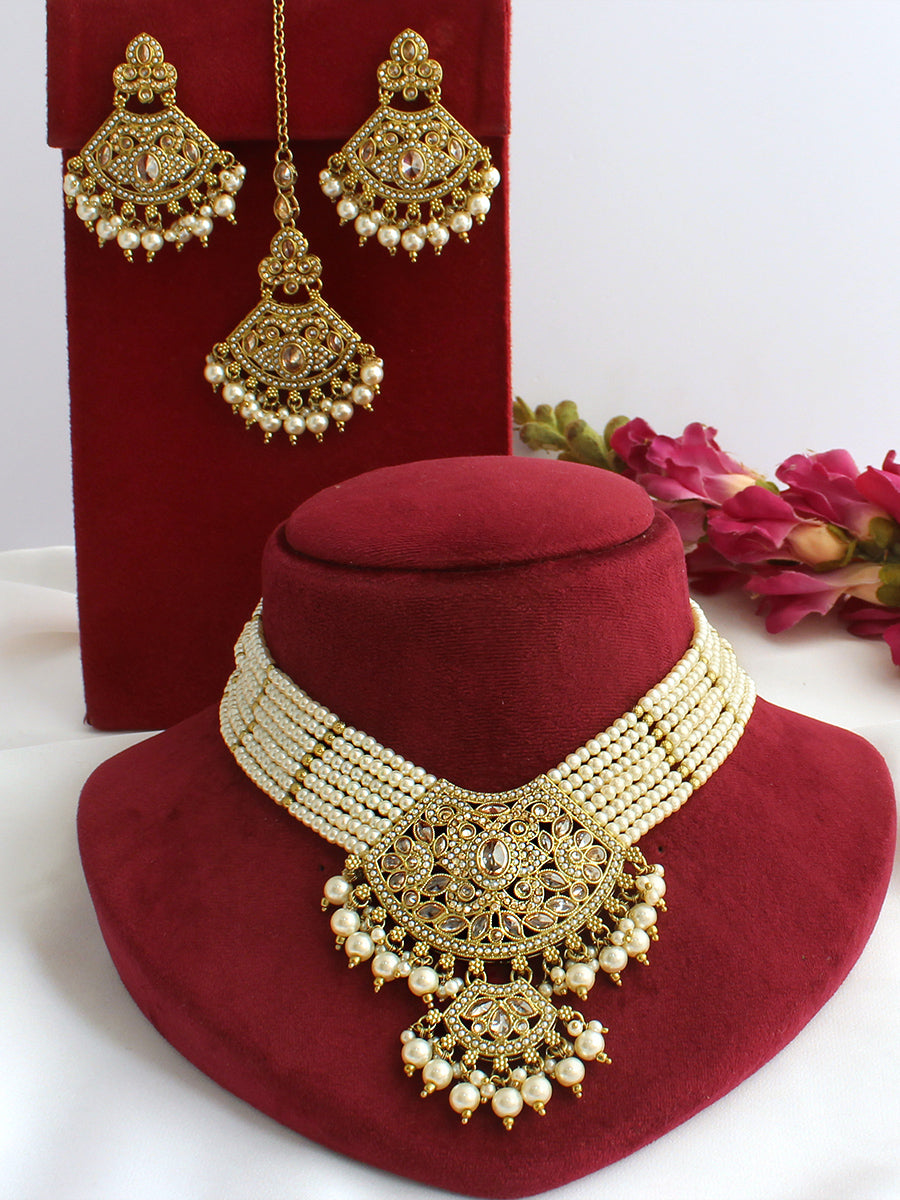 Ayeza Necklace Set-Gold