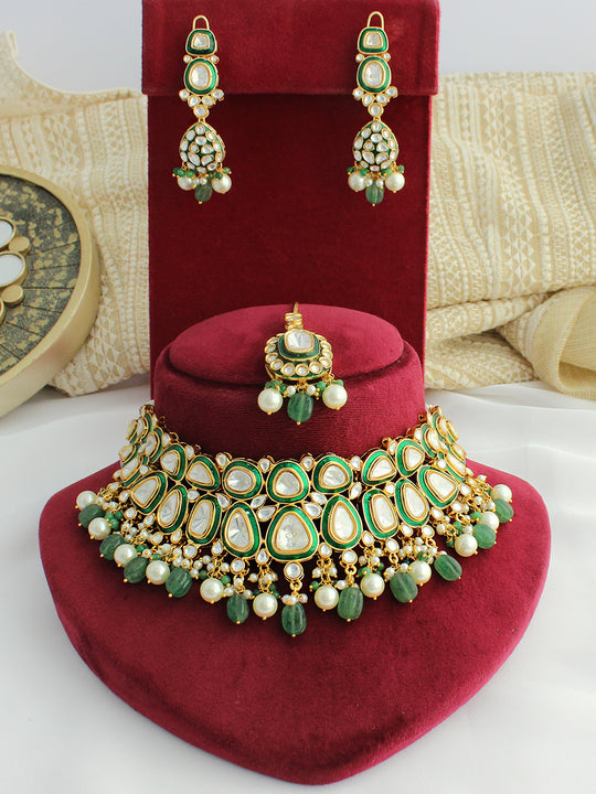 Saima Necklace Set-Green