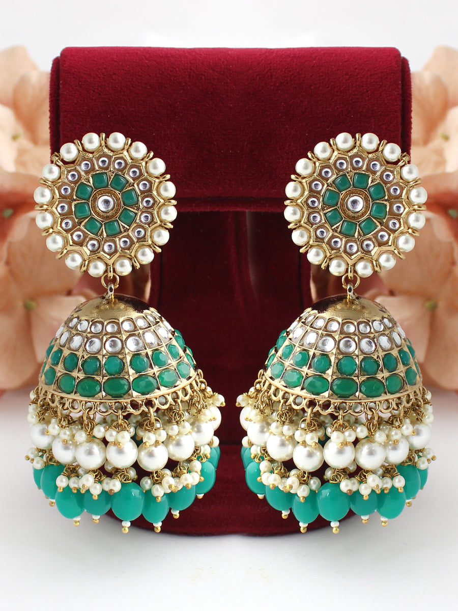 alloy Casual Wear POLKI MEHANDI KUNDAN EARRING SKU 213 at Rs 239/pair in  Mumbai