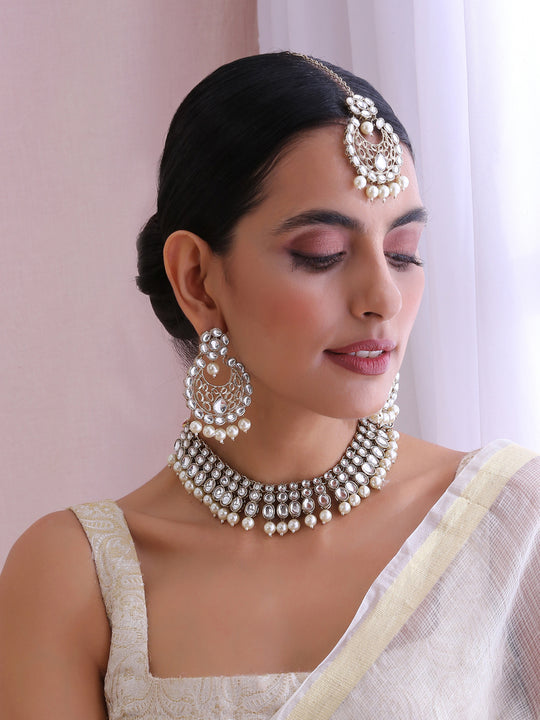Aashi Necklace Set-White