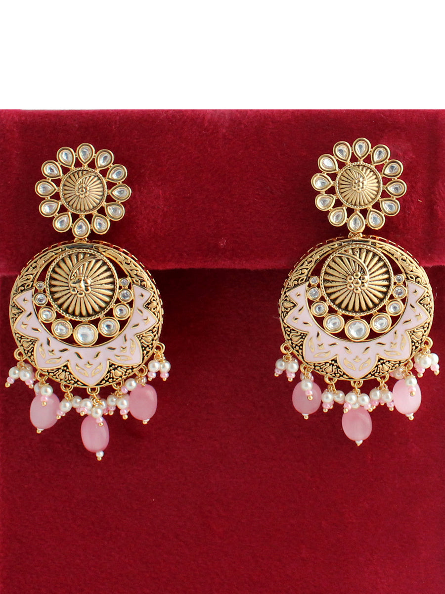 Buy Accessorisingg Gold Plated Pink Stones Chandelier Cocktail/Wedding  Earrings for Women [TER045] Online at Low Prices in India - Paytmmall.com