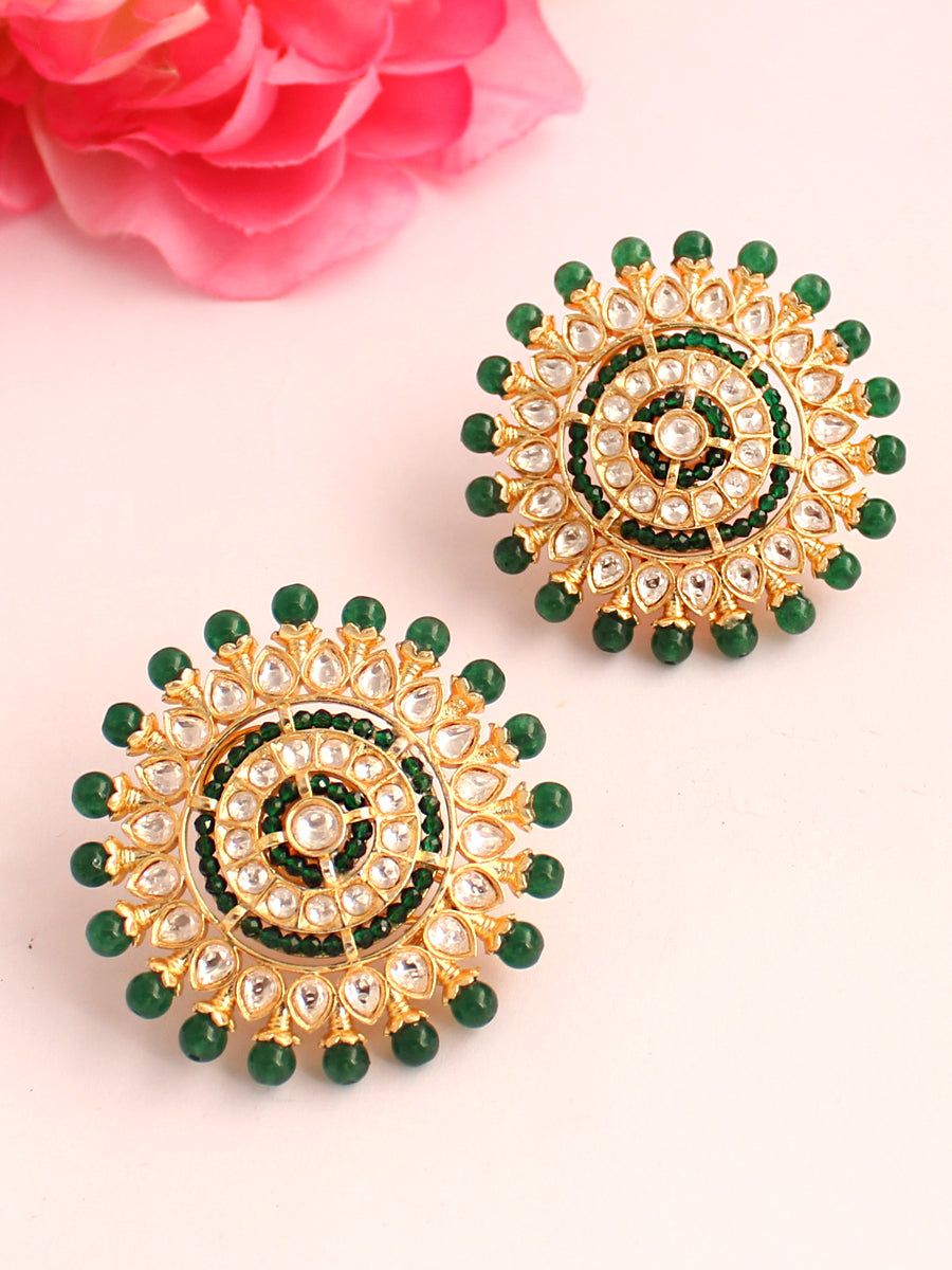 Kumar Jewels Big Round Ethnic Traditional Kundan Stone Bollywood Fashion  Studs Earrings at Rs 1612/pair | Designer Earring in Jalandhar | ID:  3922242155