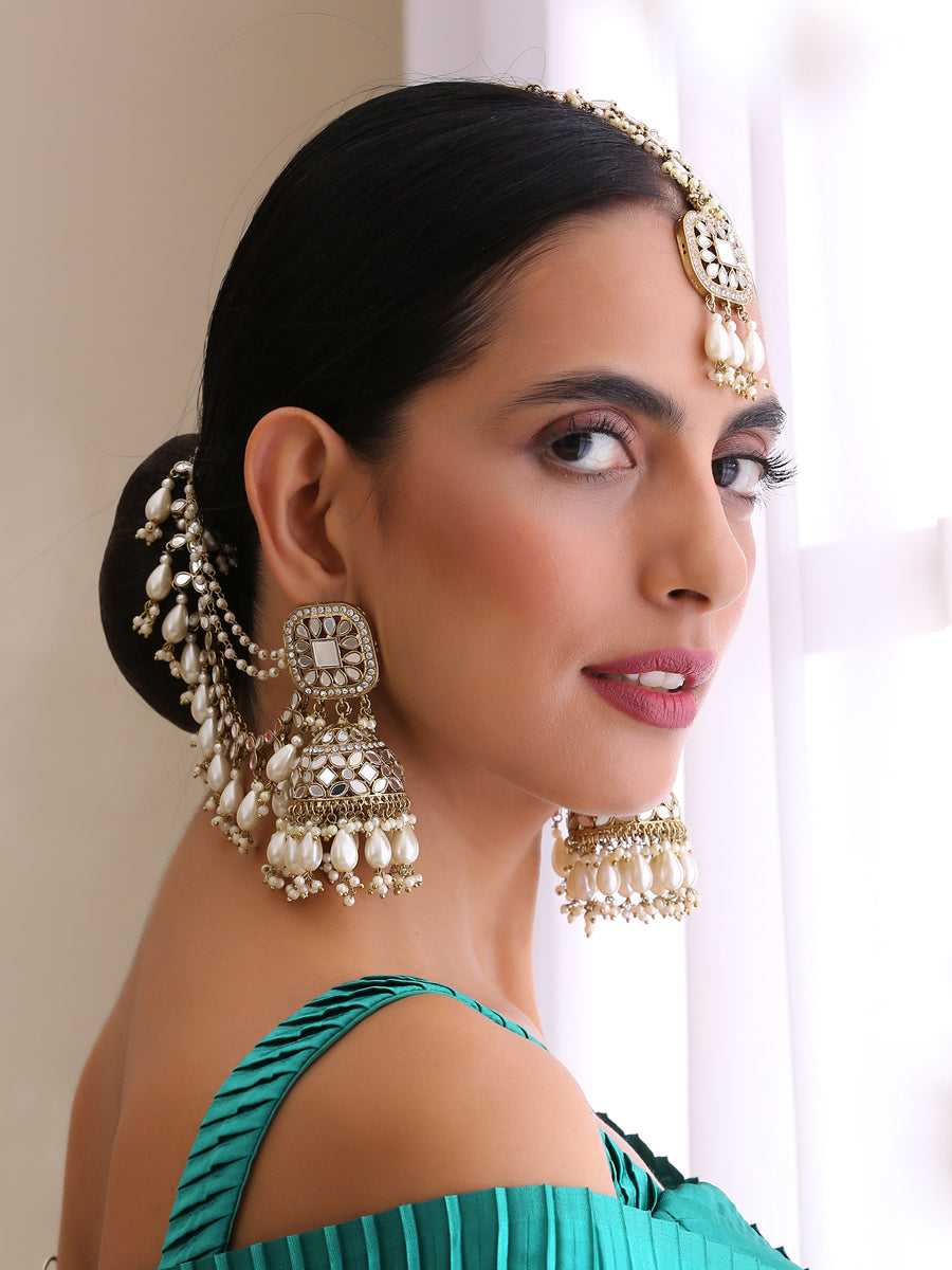 Buy Silver Junaid Earrings by SHEETAL ZAVERI at Ogaan Online Shopping Site