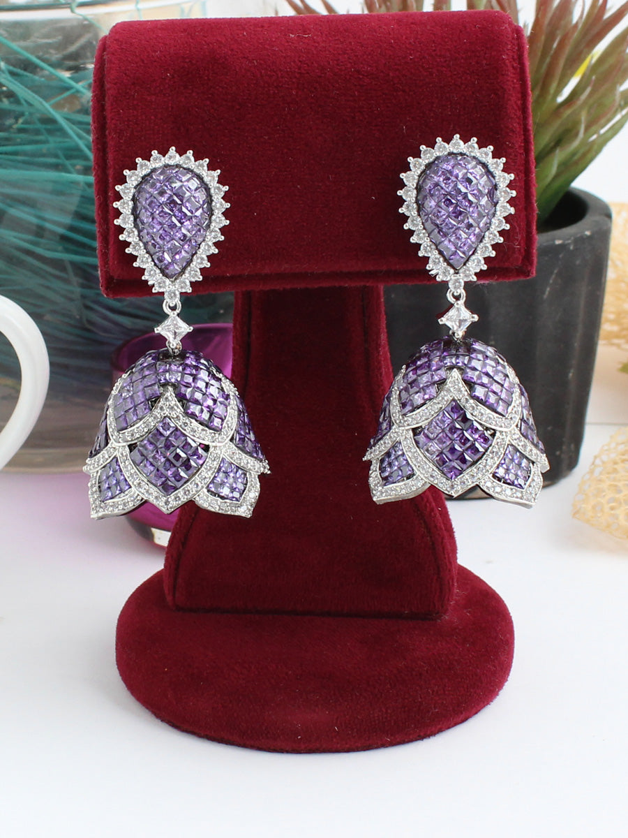 Meenakari Jewelry,handmade Purple Jhumka Earring,indian Kundan Earring,bollywood  Jewelry,wedding Jewelry,statement Earring,bridal Jewelry - Etsy