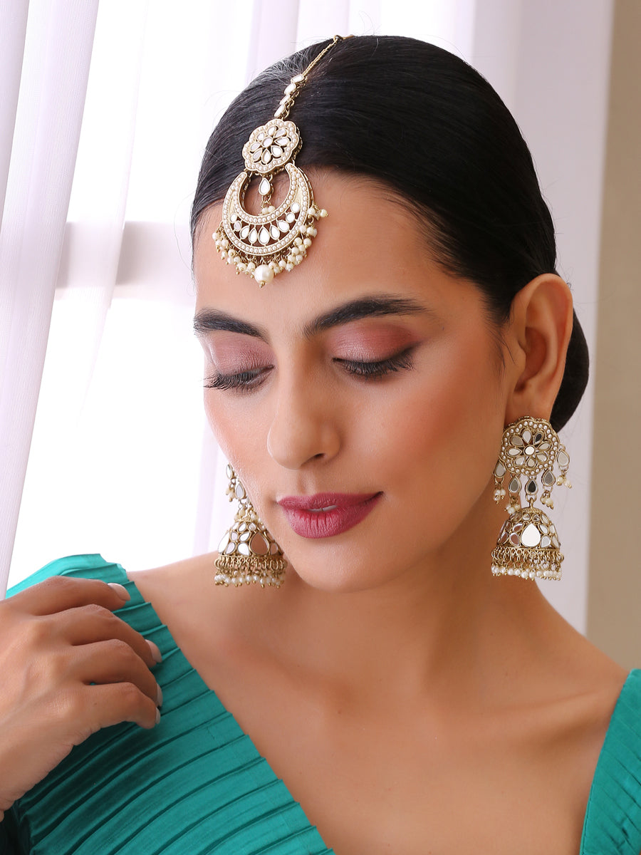 Buy Wolketen Golden Chandbali Earrings for Girls Womens stylish for Party -  Indian Wedding Earing for Temple Saree Lehenga Wear Black and Gold color ,  kaan ka bali Gift for Diwali Birthday