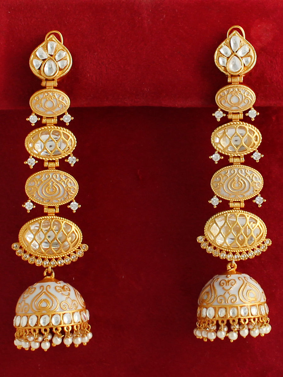 One Gram gold forming traditional 3 layer jhumka ear rings – The Raj Ratna