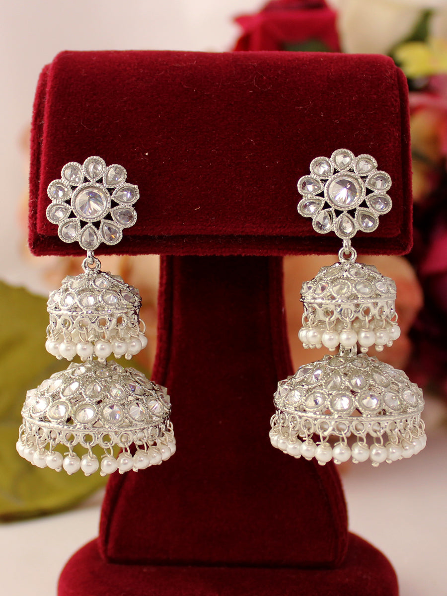 Stone jhumkas online on sale shopping