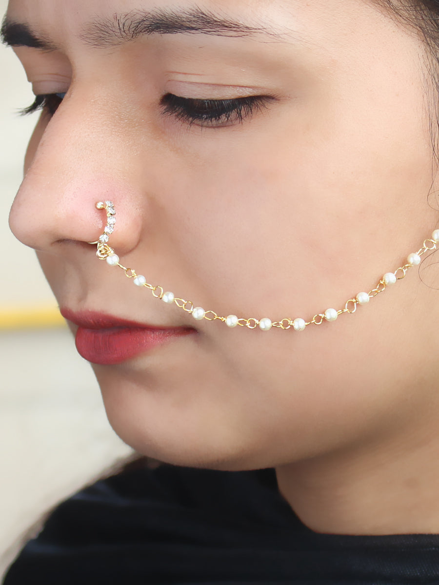 Indian Nose Ring Gold | Indian Nose Rings Without Piercing – Page 3 –  Amazel Designs