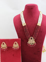 Shipra Long Necklace Set-Maroon