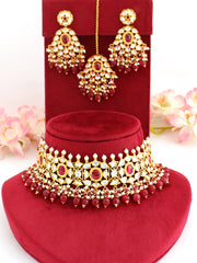 Mishika Necklace Set-Maroon